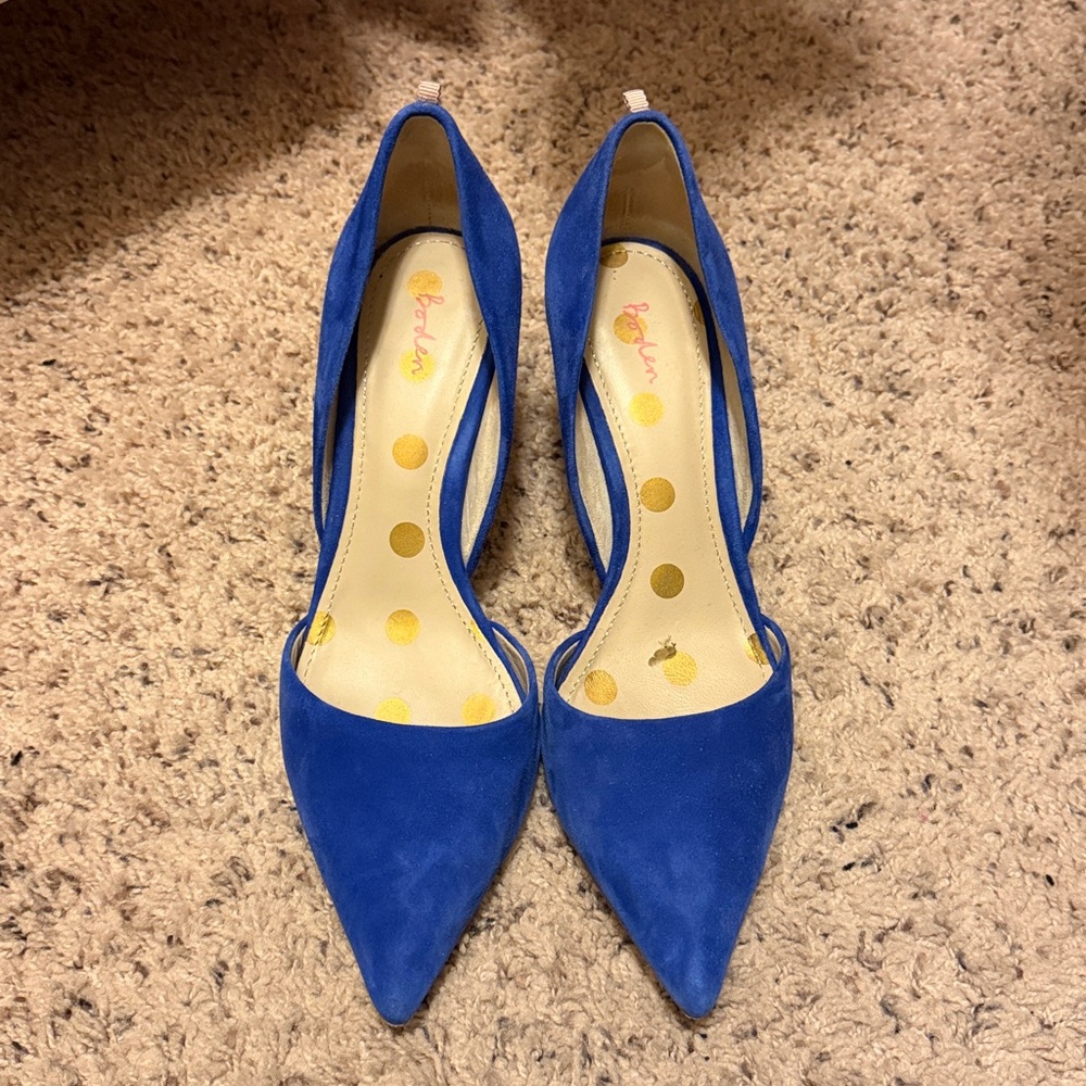 Boden blue suede sapphire leather d’orsay pumps heels shoes eu 39 us 8.5
